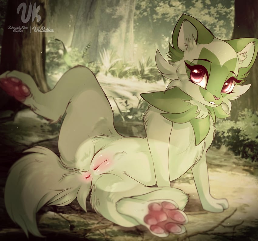 sprigatito (pokemon) drawn by vksuika