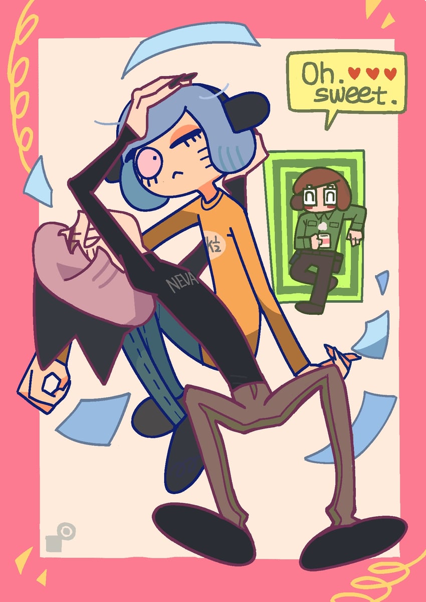 nyon, nyen, and luther von ivory (randal's friends) drawn by heizuo955