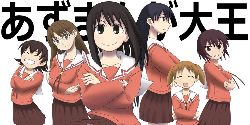 kasuga ayumu, mihama chiyo, sakaki, takino tomo, kagura, and 1 more (azumanga daioh) drawn by morichan