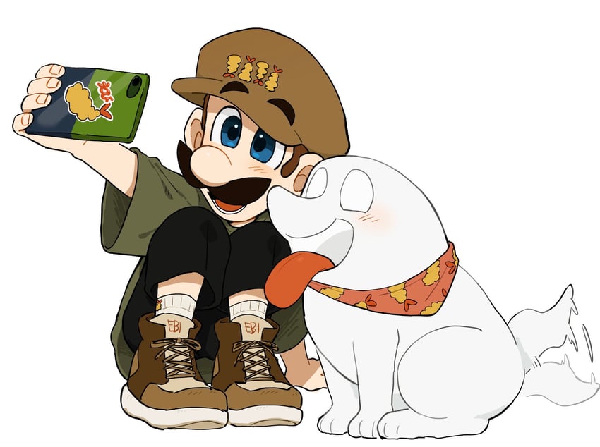 luigi, baby luigi, and polterpup (mario and 2 more) drawn by mimimi_(mimimim9999)