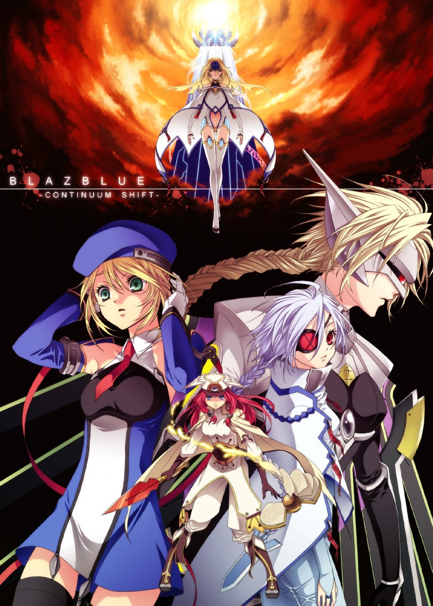 noel vermillion, nu-13, tsubaki yayoi, lambda-11, and mu-12 (blazblue) drawn by ouno_mayumi