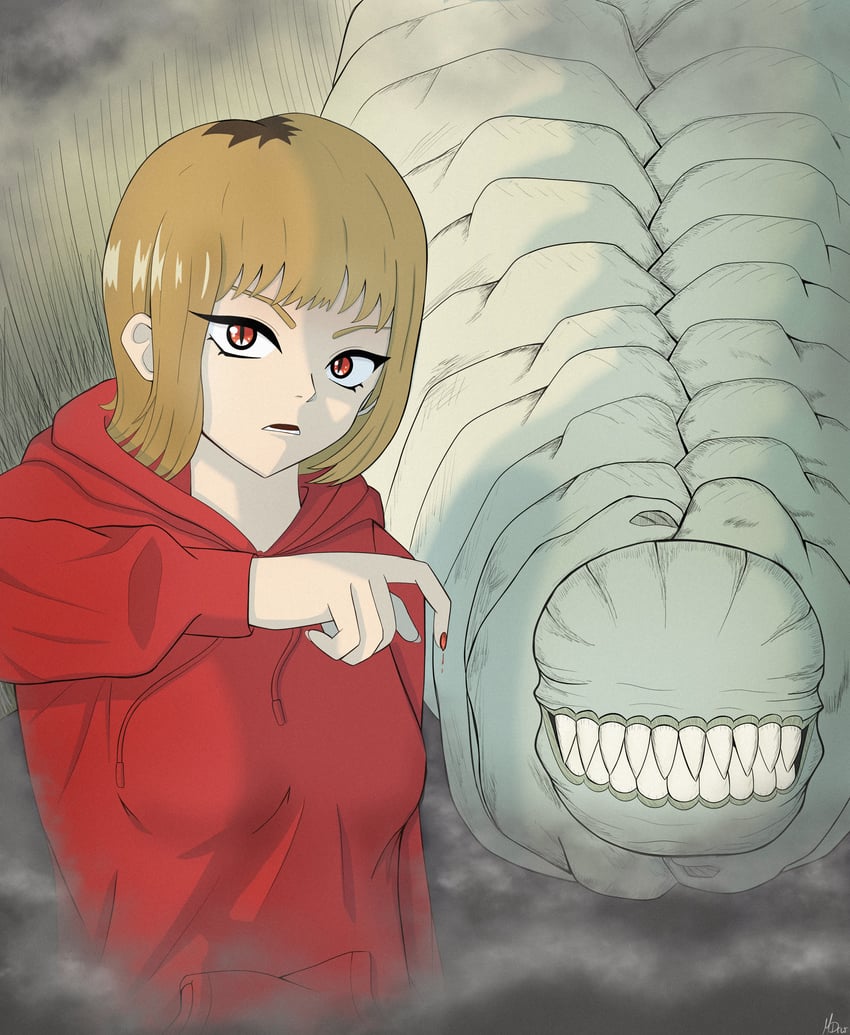 sawatari akane and snake devil (chainsaw man) drawn by maxim_drw