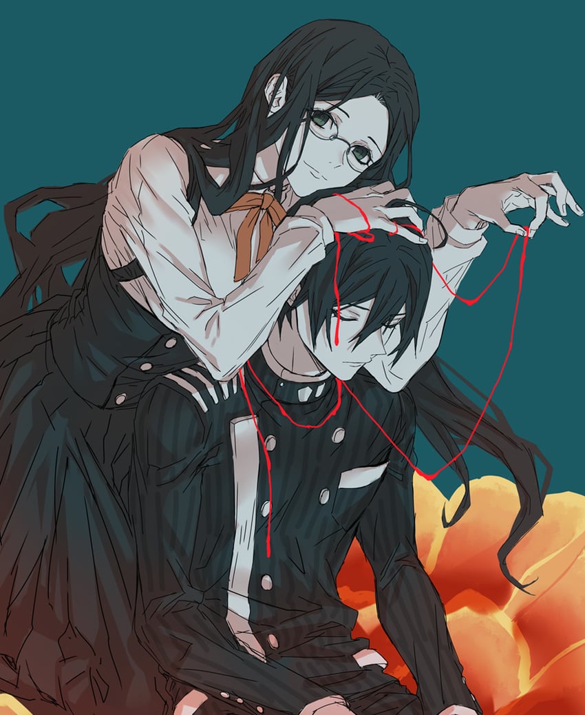 saihara shuichi and shirogane tsumugi (danganronpa and 1 more) drawn by ore_sensei