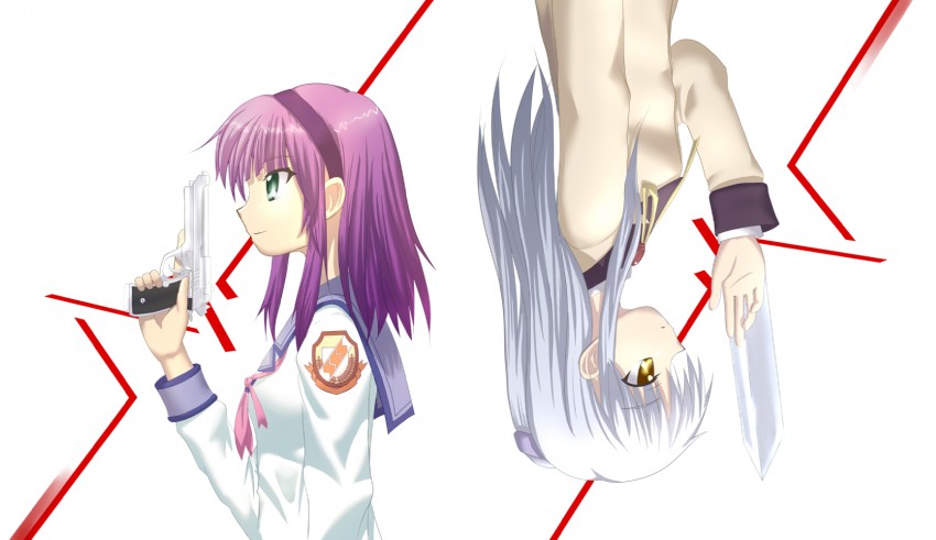 tachibana kanade and nakamura yuri (angel beats!) drawn by maple_takoyaki