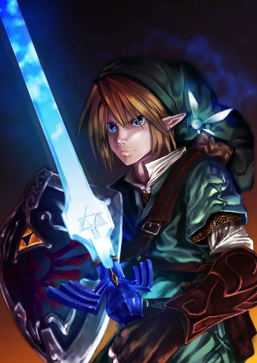 link and navi (the legend of zelda and 2 more) drawn by ruuto_(sorufu)
