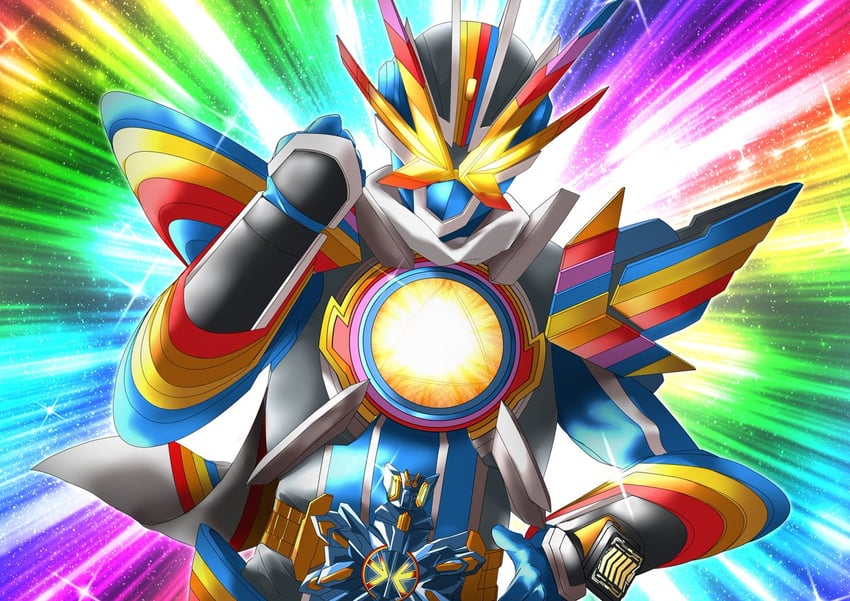 kamen rider gotchard and kamen rider rainbow gotchard (kamen rider and 1 more) drawn by miyabi_(037)