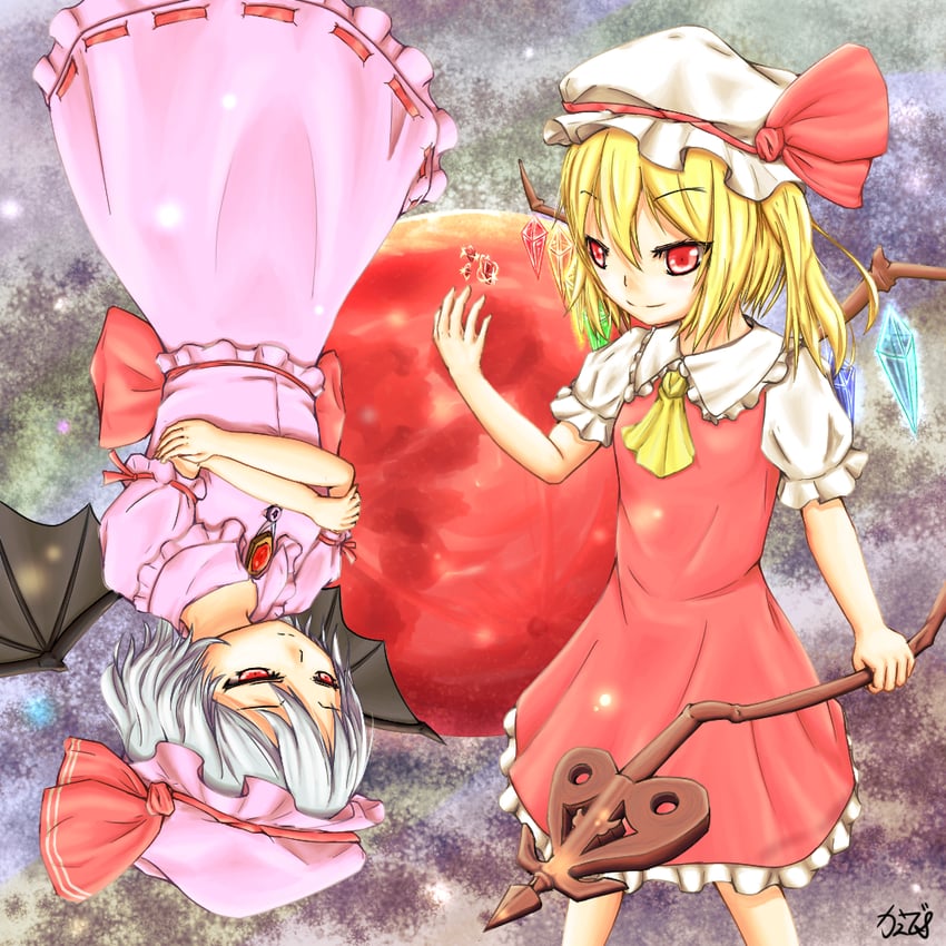 remilia scarlet and flandre scarlet (touhou) drawn by sagami_kaede