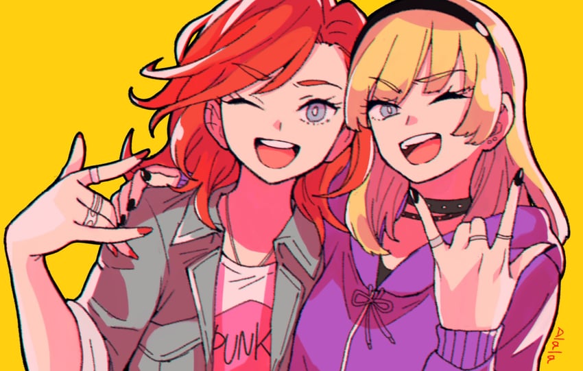 gwen stacy and mary jane watson (marvel and 1 more) drawn by sushi_pizza_rrr