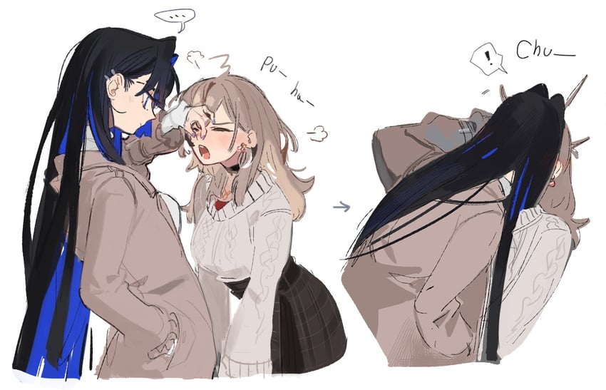 ouro kronii and nanashi mumei (hololive and 1 more) drawn by eus_ing