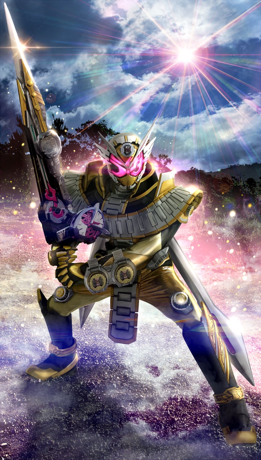 kamen rider zi-o and kamen rider zi-o ohmaform (kamen rider and 2 more) drawn by masukudo_(hamamoto_hikaru)