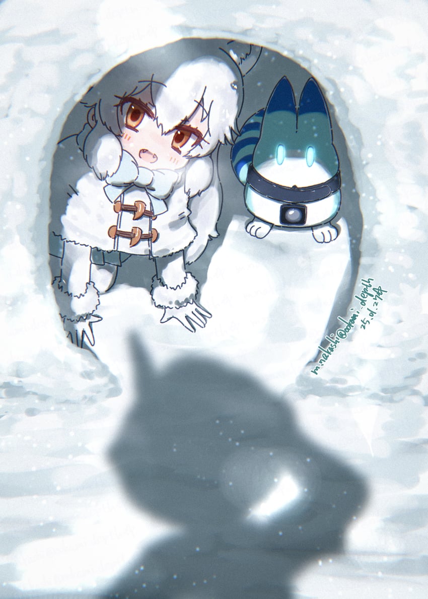 lucky beast and arctic fox (kemono friends) drawn by nakashi_masakumi