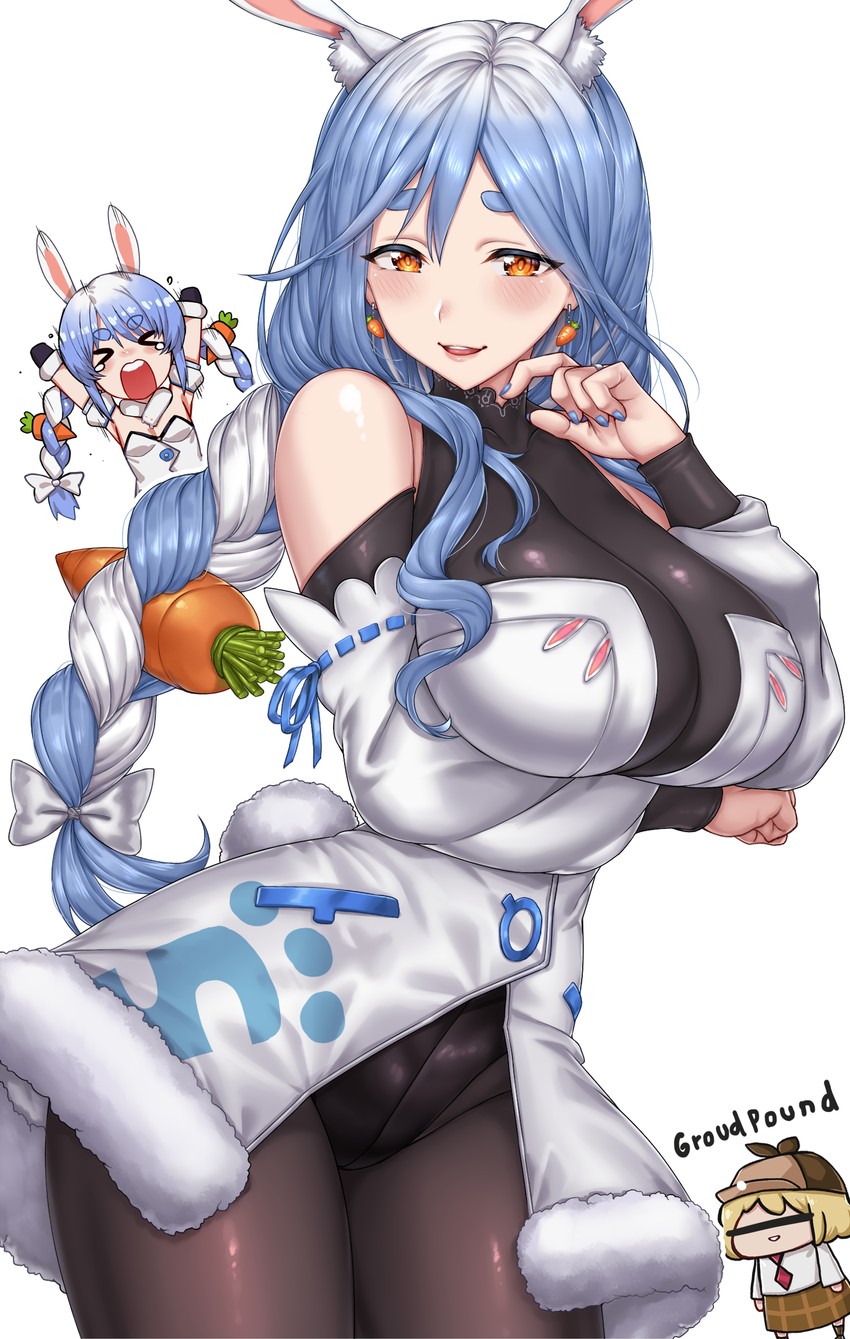 usada pekora, watson amelia, pekomama, and smol ame (hololive and 1 more) drawn by yakimi_27