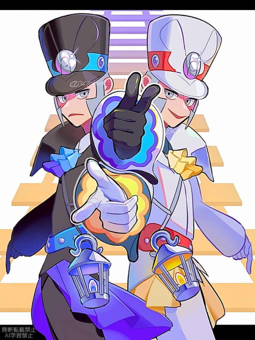 ingo and emmet (pokemon and 2 more) drawn by 361_(kyuu_yagami)