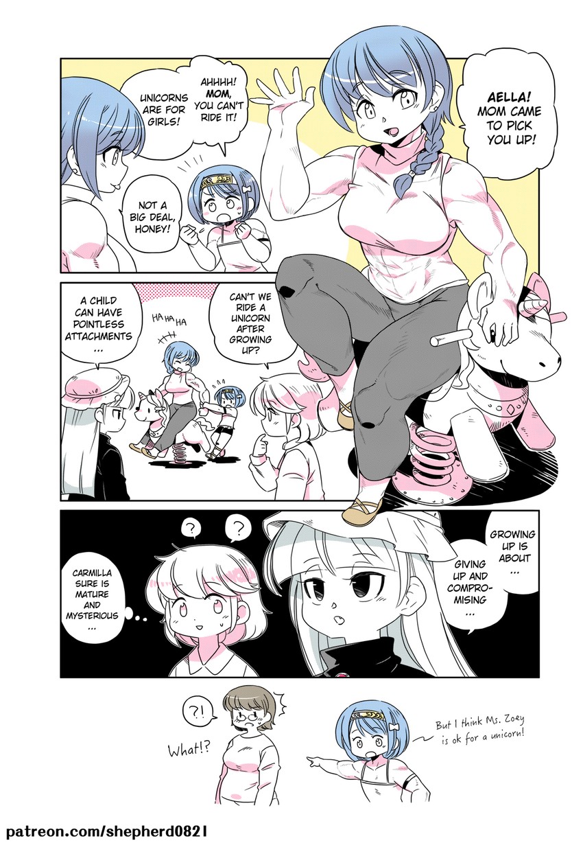 wendy, carmilla, zoey, aella, and aella's mother (modern mogal) drawn by shepherd0821