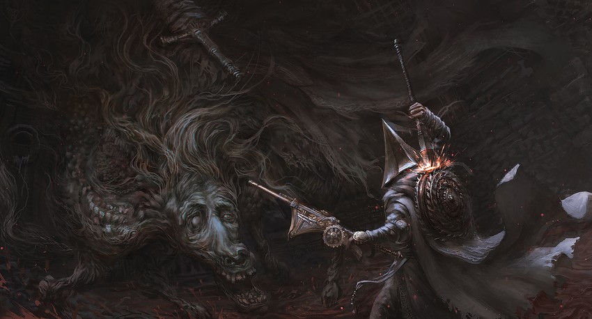 hunter and ludwig the accursed (bloodborne) drawn by psp_kuangre_wanjia
