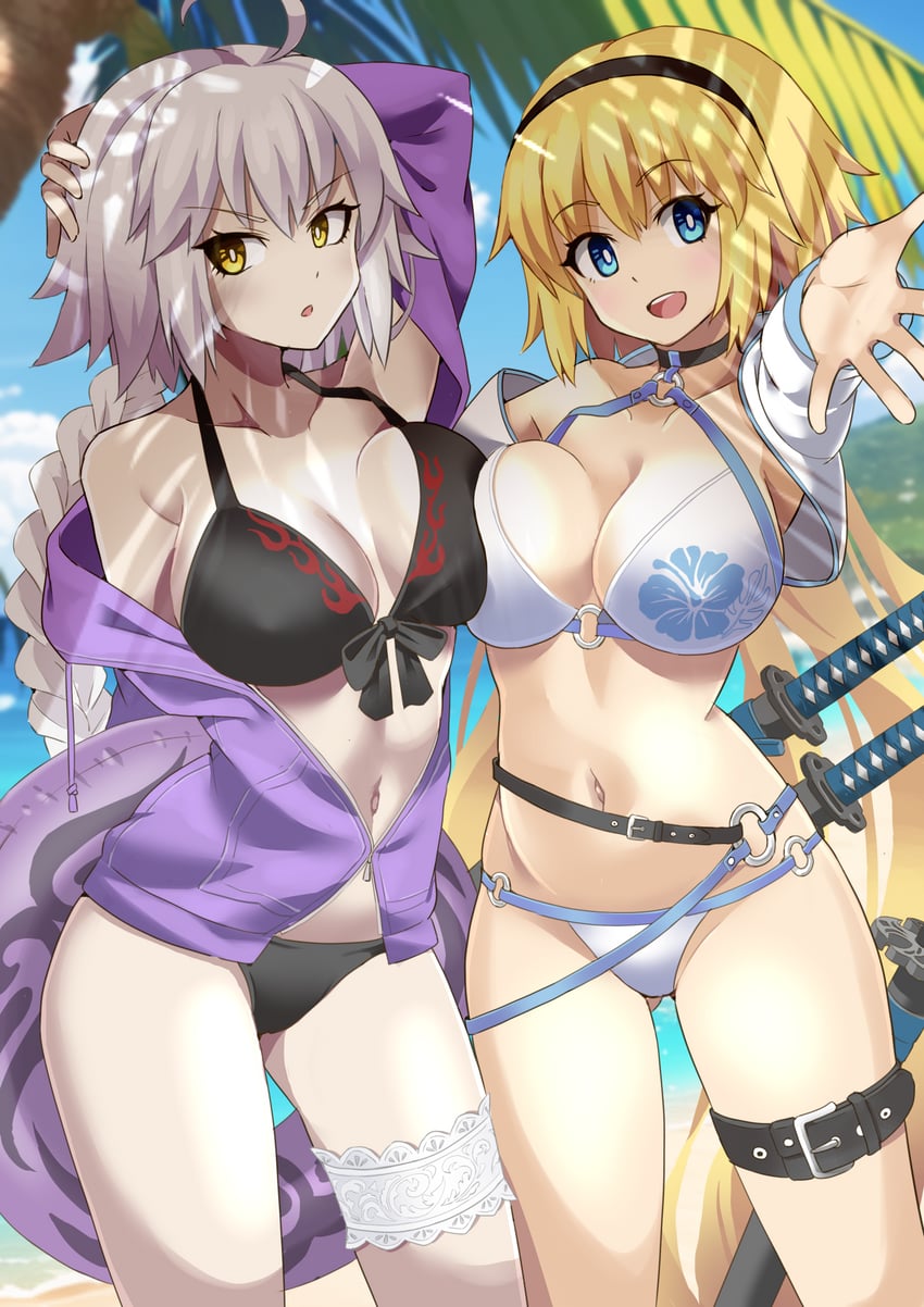 jeanne d'arc alter and jeanne d'arc (fate and 1 more) drawn by shimouki_izui
