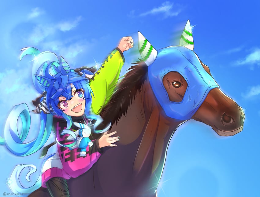 twin turbo (umamusume and 1 more) drawn by monmonmur