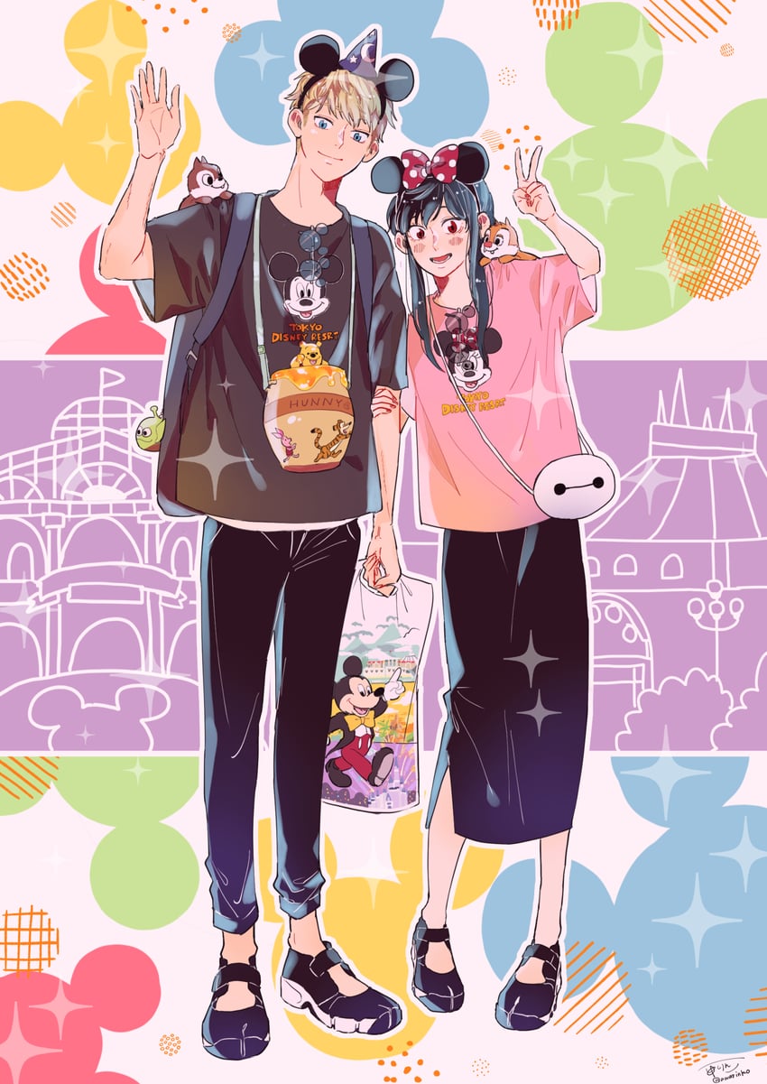 yor briar, twilight, mickey mouse, minnie mouse, baymax, and 7 more (spy x family and 9 more) drawn by awarinko