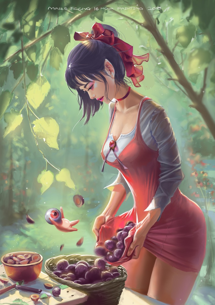nekomusume and medama oyaji (gegege no kitarou) drawn by mars_foong