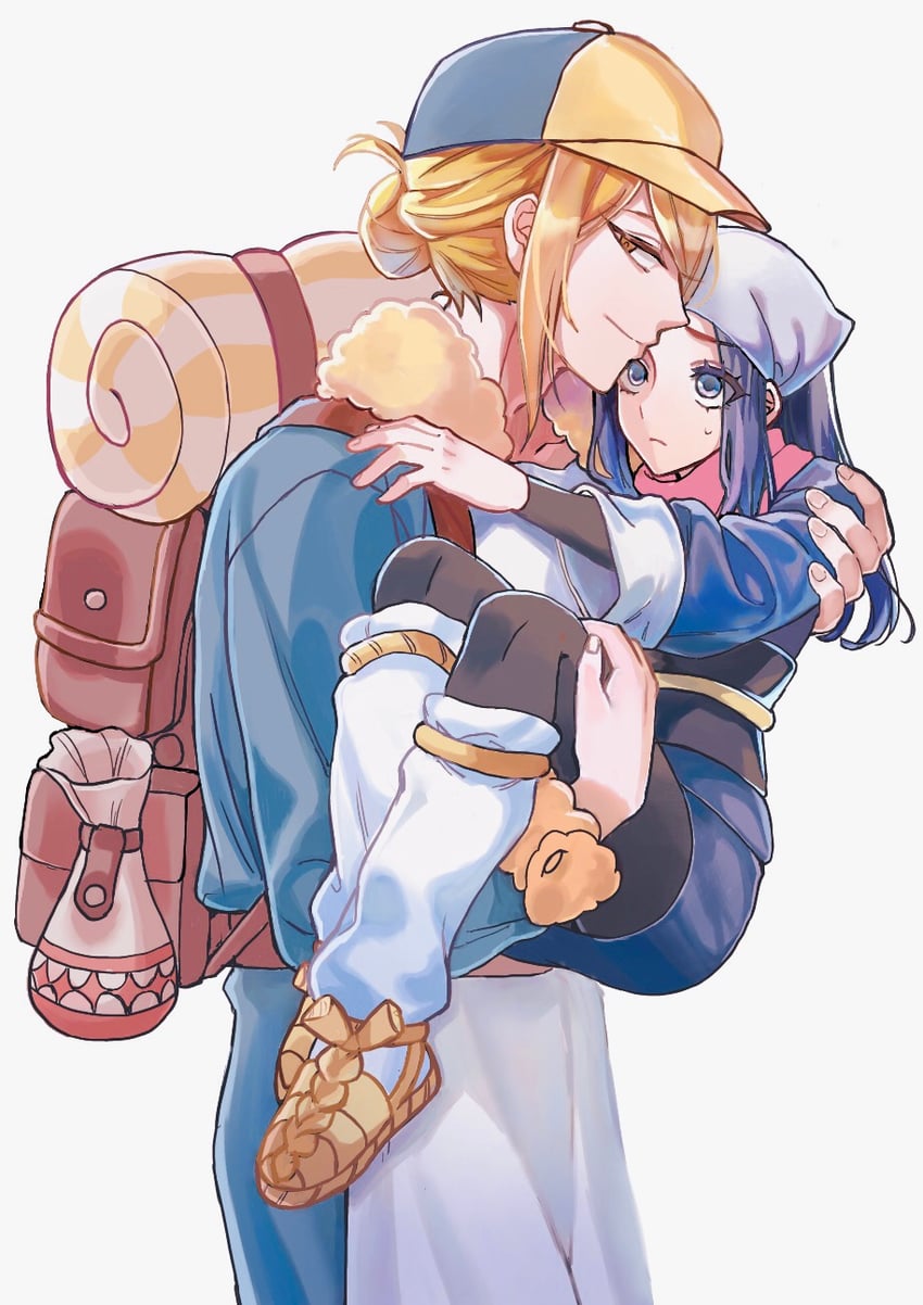 akari and volo (pokemon and 1 more) drawn by izumi_(2476264)