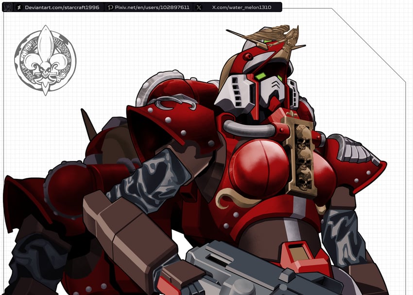 adepta sororitas and nobel gundam (gundam and 2 more) drawn by watermelonsfw