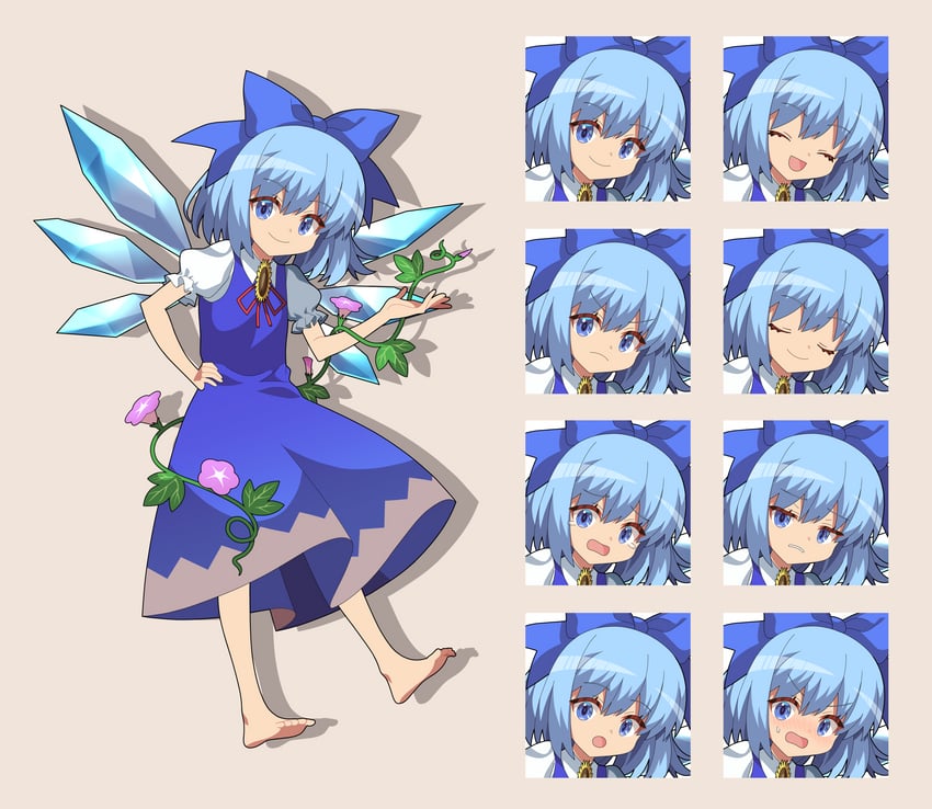 cirno (touhou and 1 more) drawn by 4rion