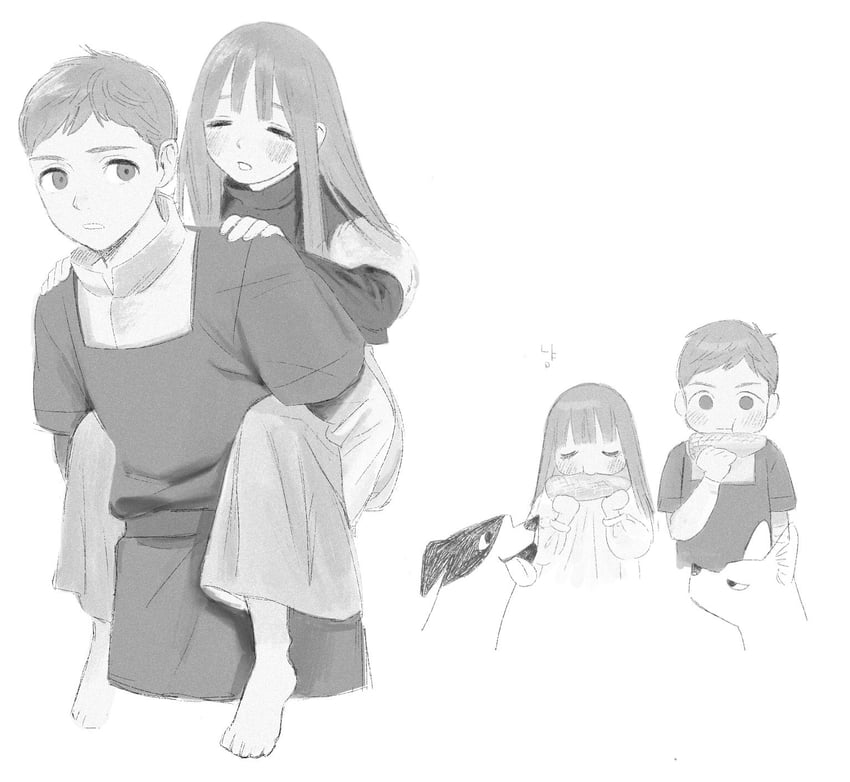 falin touden and laios touden (dungeon meshi) drawn by frs2