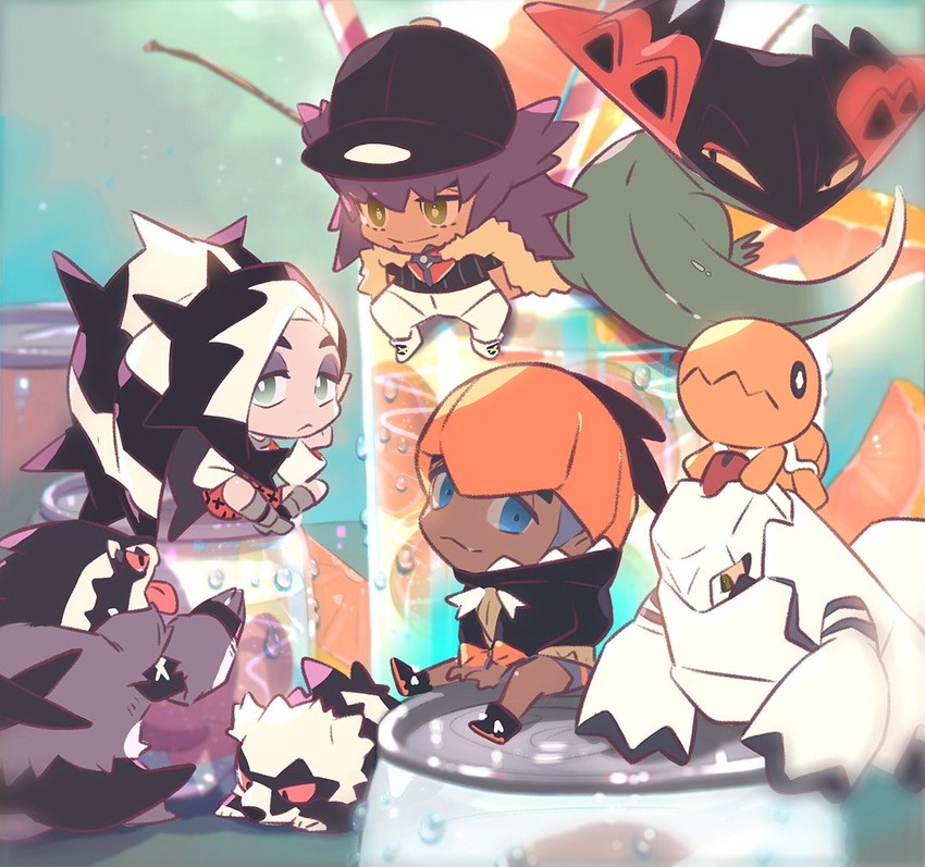 leon, raihan, piers, dragapult, trapinch, and 3 more (pokemon and 1 more) drawn by mikripkm