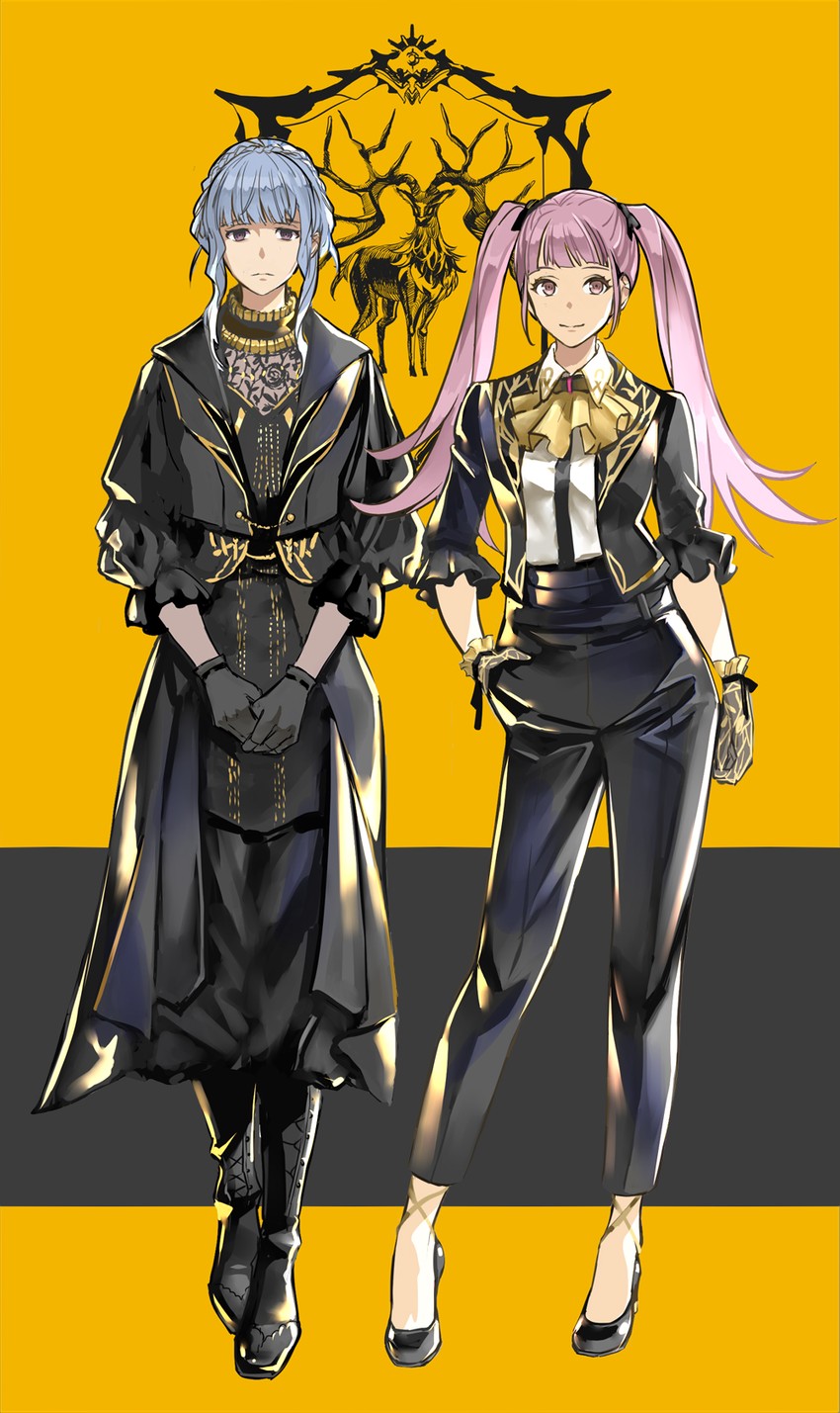 hilda valentine goneril and marianne von edmund (fire emblem and 1 more) drawn by maruidenq
