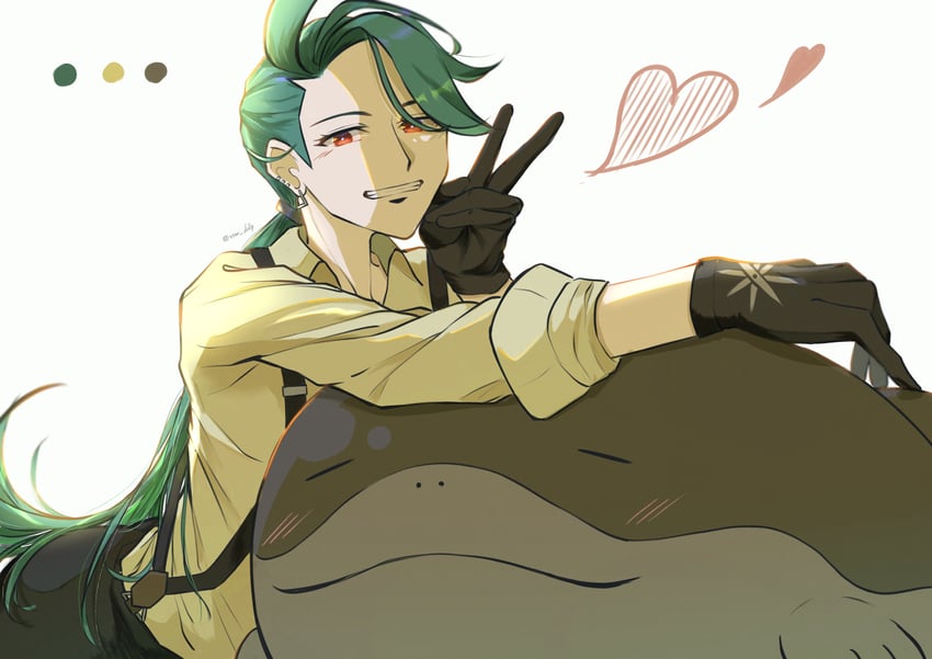 rika and clodsire (pokemon and 1 more) drawn by star_dr0p