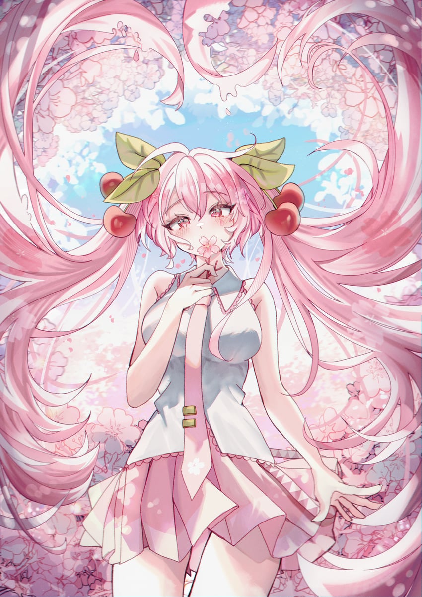 hatsune miku and sakura miku (vocaloid) drawn by angel_setsuna
