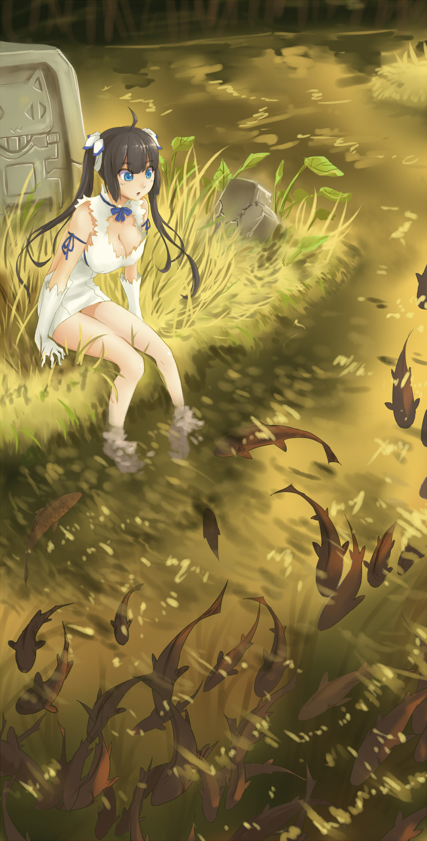 hestia (dungeon ni deai wo motomeru no wa machigatteiru darou ka) drawn by uusquid