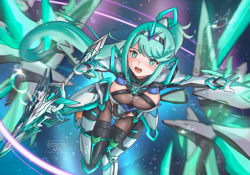 pneuma (xenoblade chronicles and 1 more) drawn by chascoby
