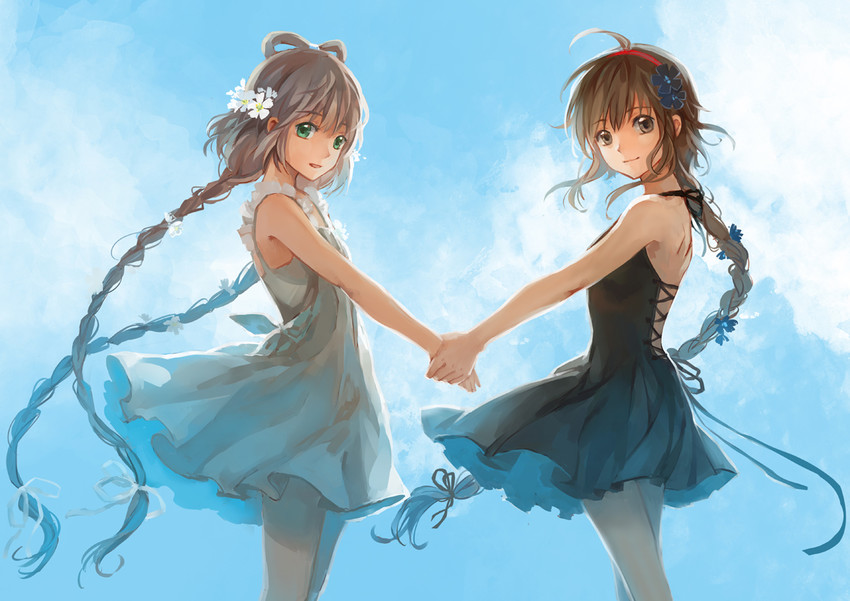 luo tianyi and yuezheng ling (vocaloid and 1 more) drawn by feng_you