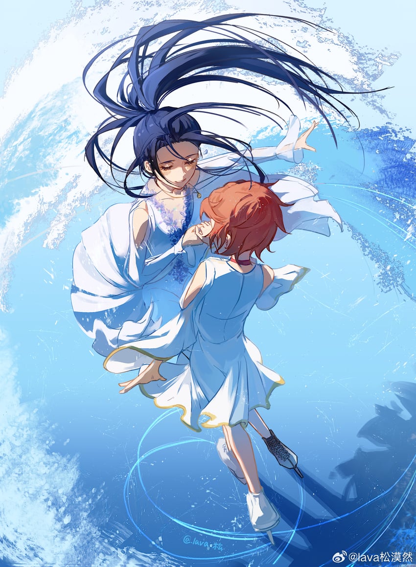 yuitsuka inori and kamisaki hikaru (medalist) drawn by lava_indifferent