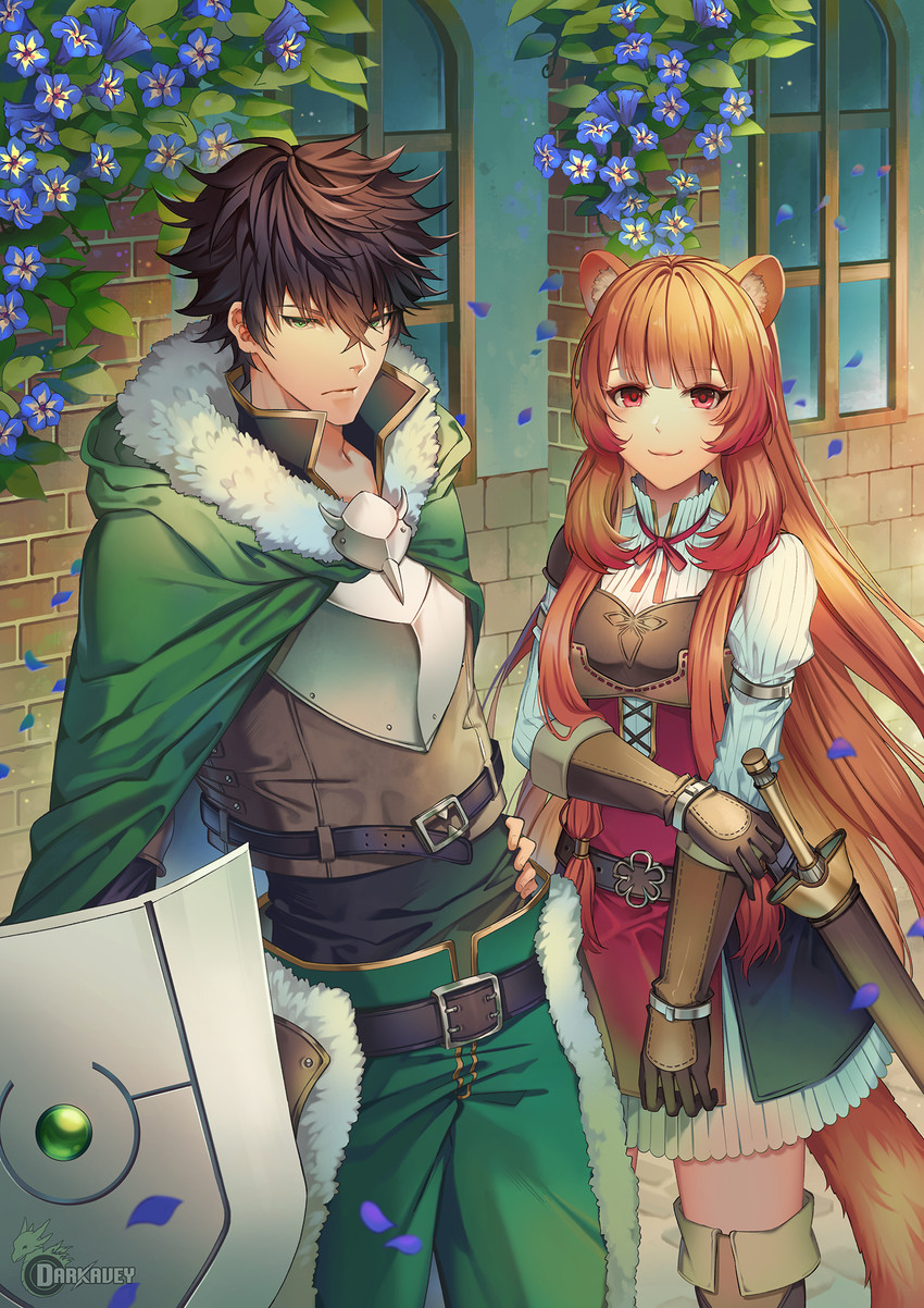 raphtalia and iwatani naofumi (tate no yuusha no nariagari) drawn by darkavey