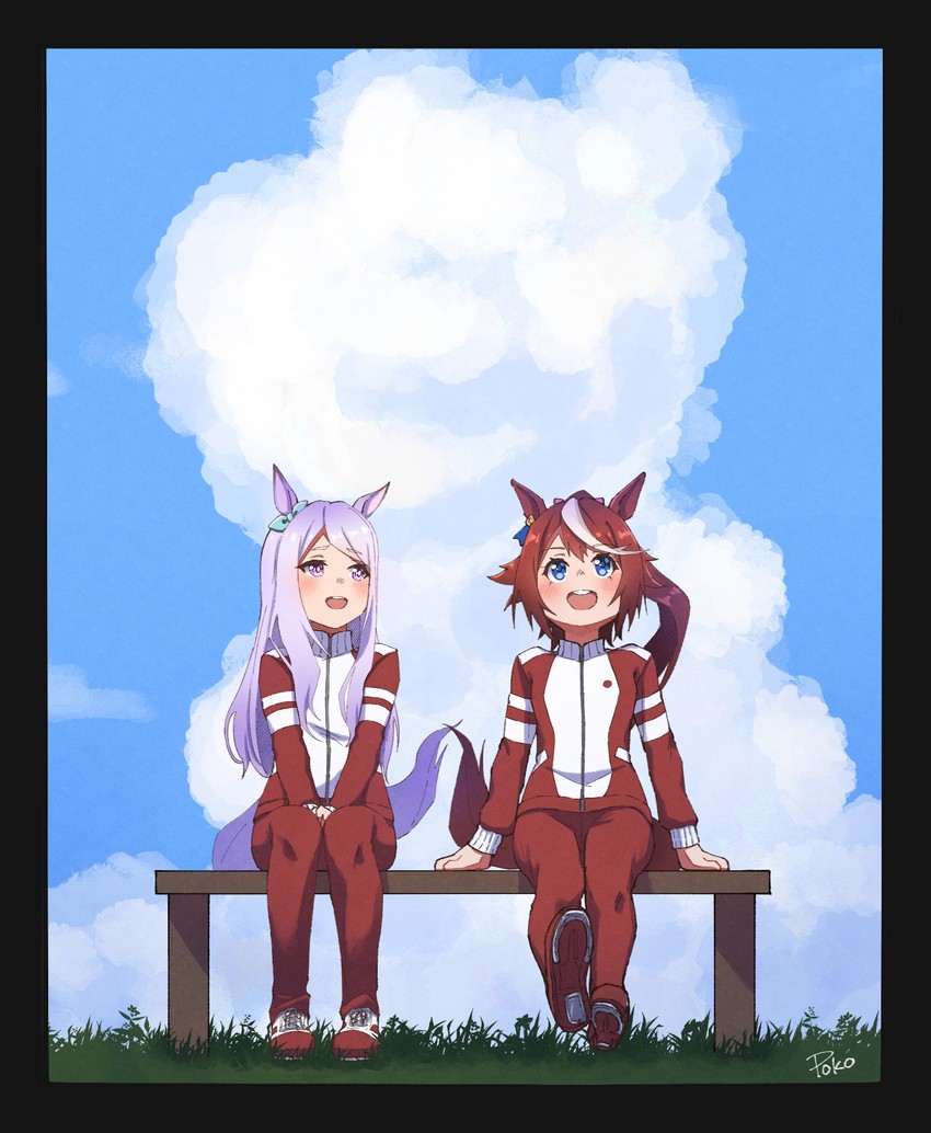 mejiro mcqueen and tokai teio (umamusume) drawn by poko_(user_rjdg5478)