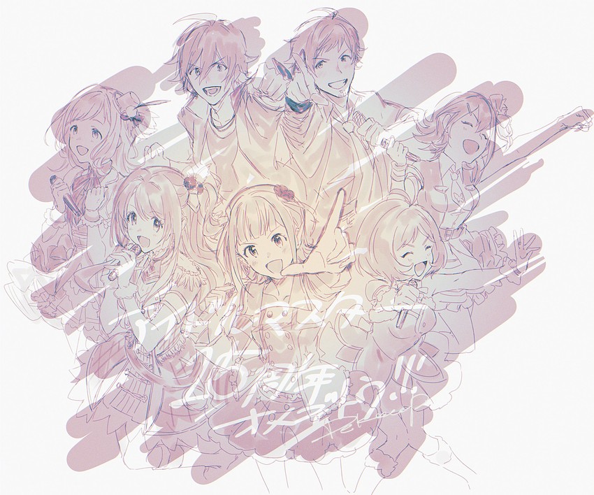 amami haruka, shimamura uzuki, sakuragi mano, kasuga mirai, hidaka ai, and 2 more (idolmaster and 5 more) drawn by dekooop