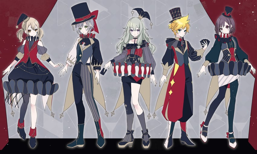 kagamine len, shinonome ena, kusanagi nene, azusawa kohane, hinomori shiho, and 1 more (vocaloid and 2 more) drawn by tomo7xxxx