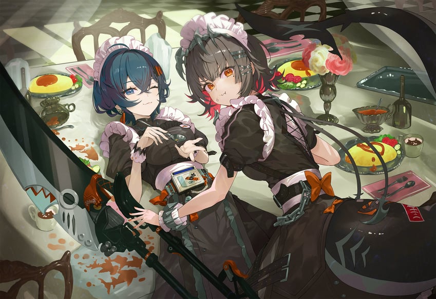 ellen joe and belle (zenless zone zero) drawn by atatatatame01