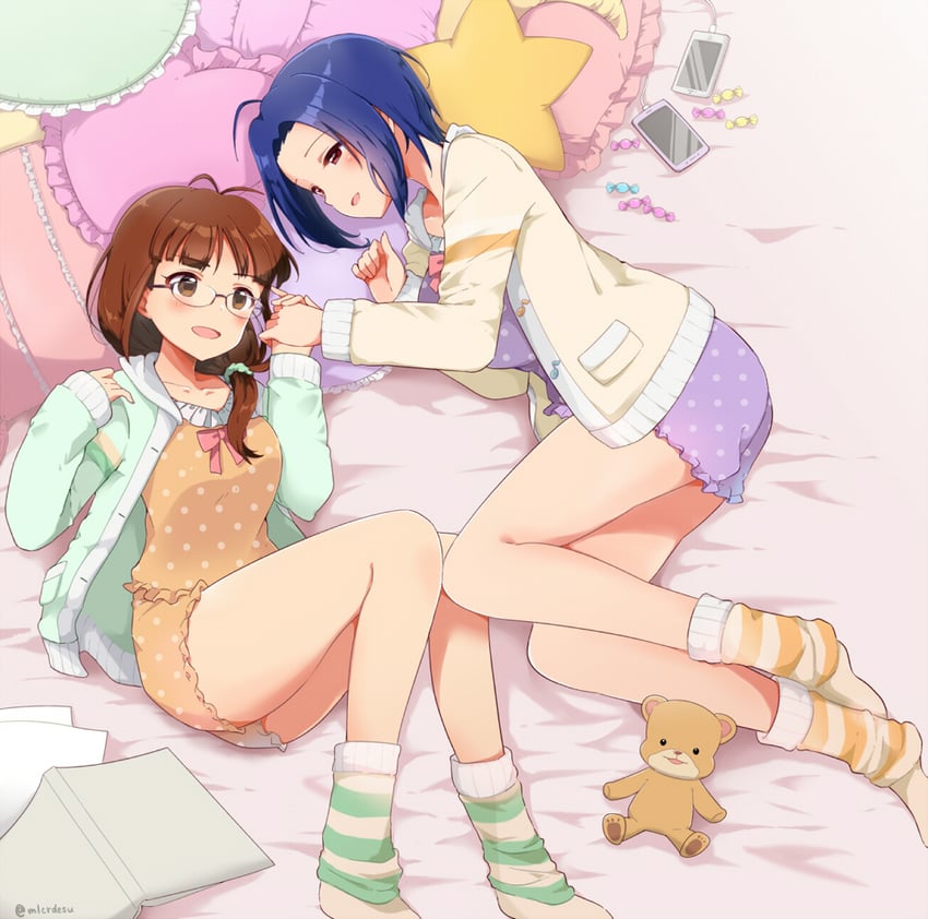 miura azusa and akizuki ritsuko (idolmaster and 3 more) drawn by merukyara
