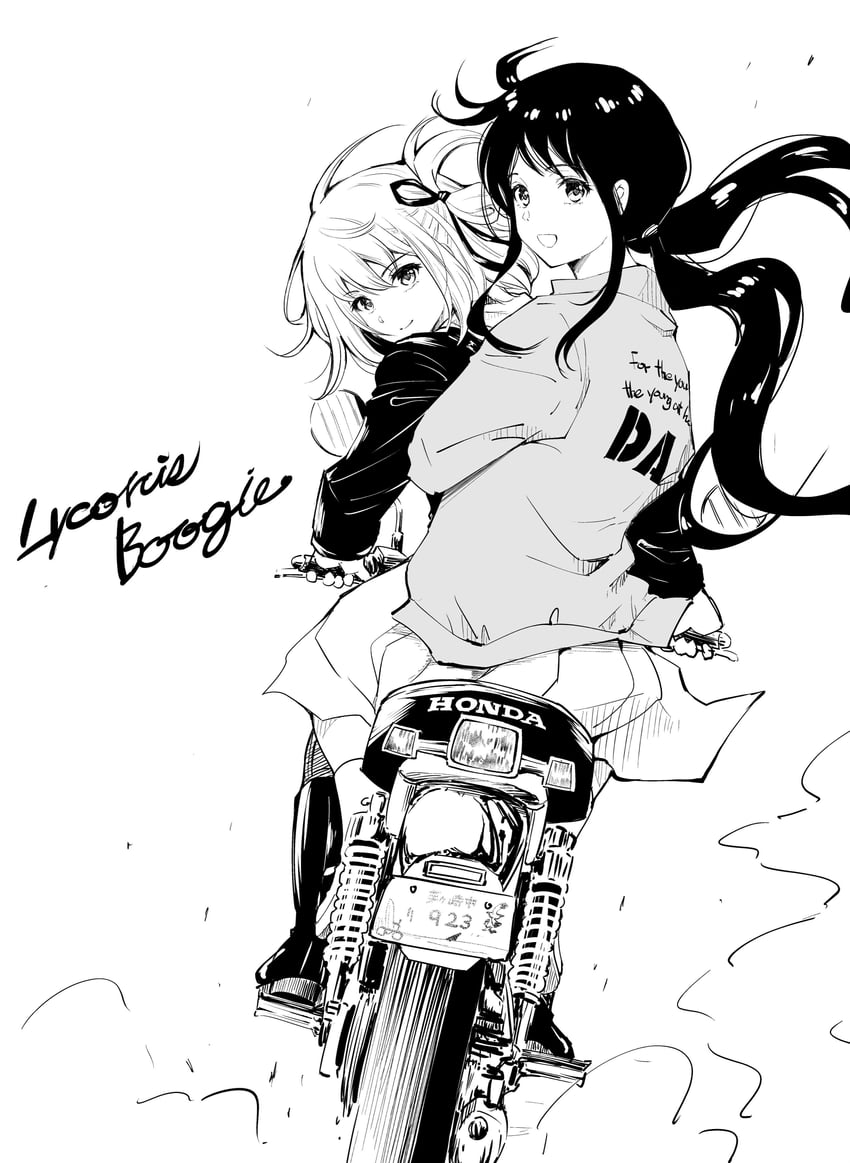 nishikigi chisato and inoue takina (lycoris recoil) drawn by fqnrxj