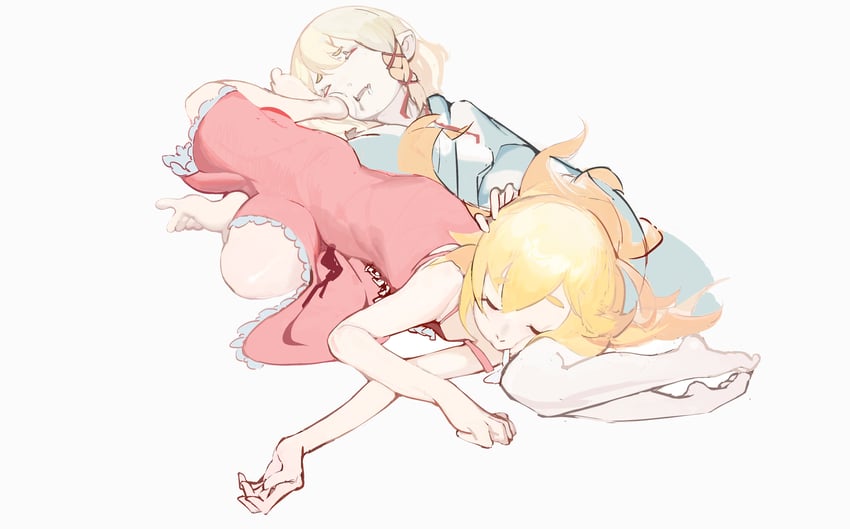 oshino shinobu and deathtopia virtuoso suicide-master (monogatari and 1 more) drawn by shishirui_san
