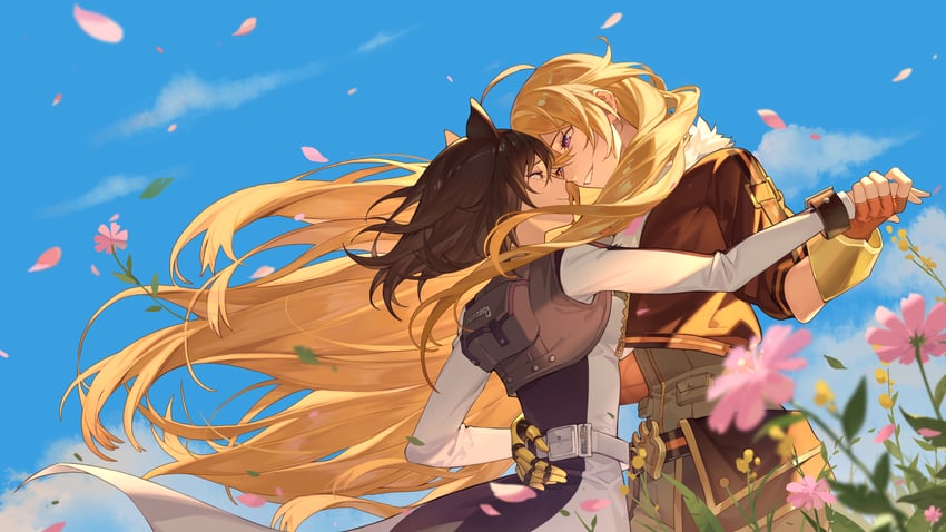 yang xiao long and blake belladonna (rwby) drawn by insane84699530