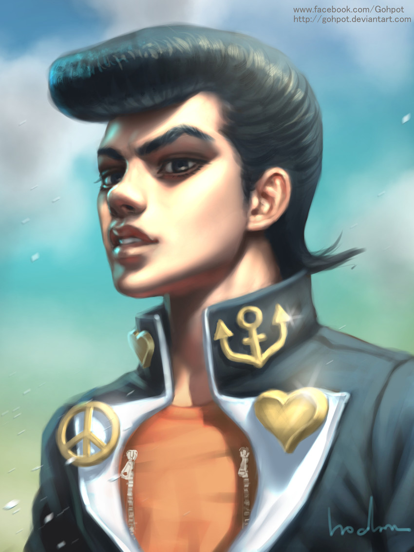 higashikata josuke (jojo no kimyou na bouken and 1 more) drawn by gohpot