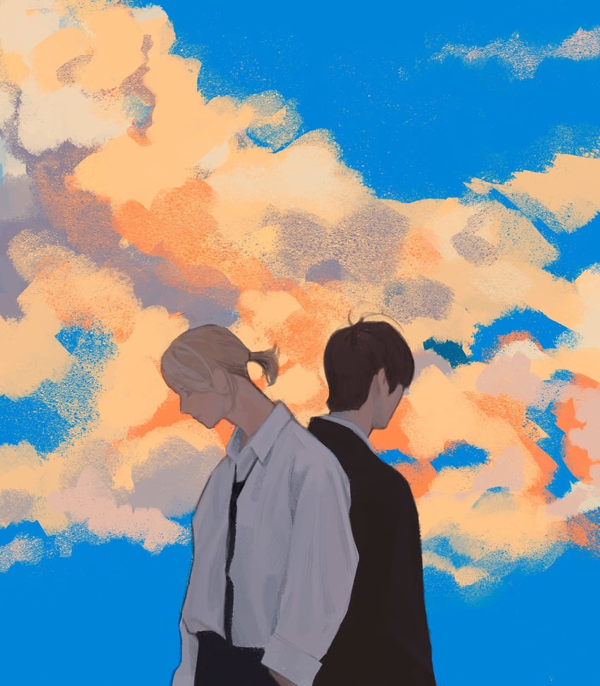 lee know and hyunjin (real life and 1 more) drawn by parumaggie