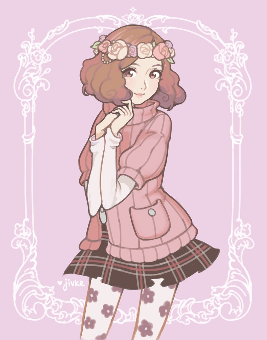 okumura haru (persona and 1 more) drawn by jivke