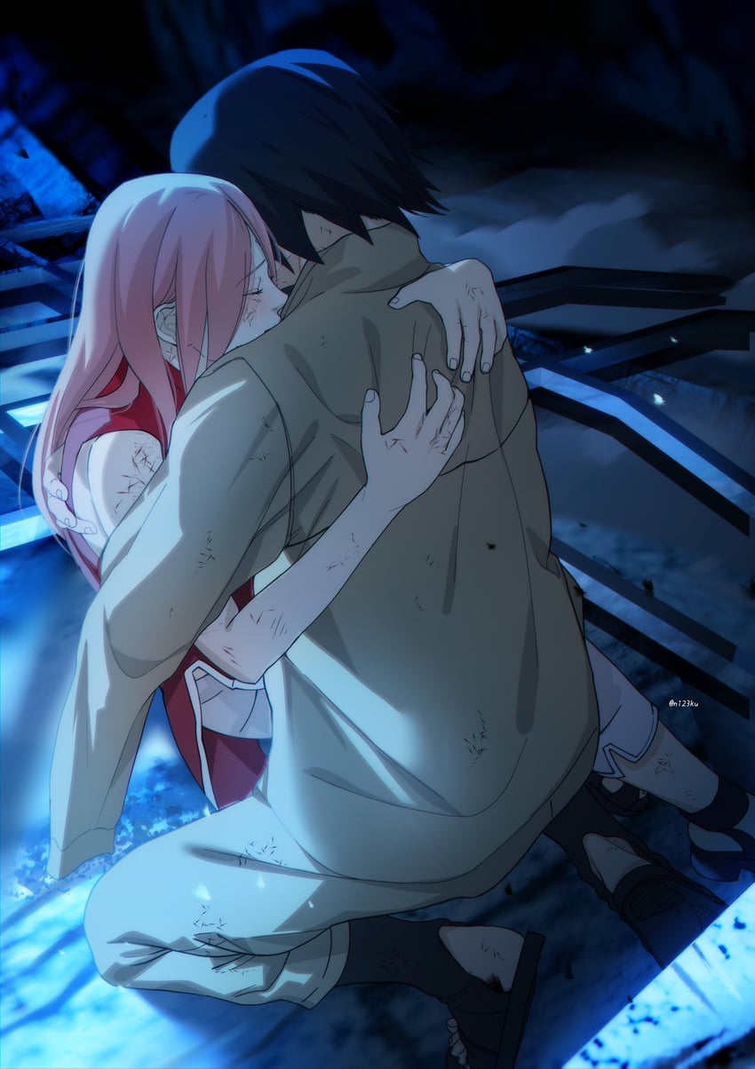 haruno sakura and uchiha sasuke (naruto and 1 more) drawn by niku_(ni23ku)