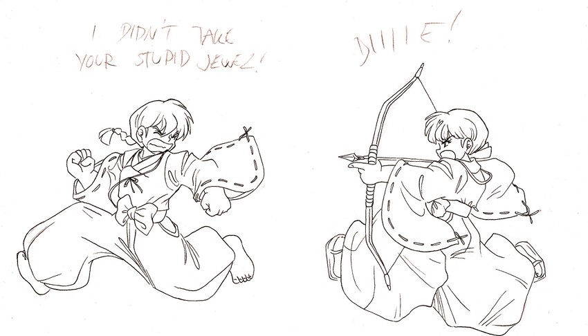 tendou akane, saotome ranma, inuyasha, kikyou, hidaka noriko, and 1 more (ranma 1/2 and 1 more) drawn by spelarminlind