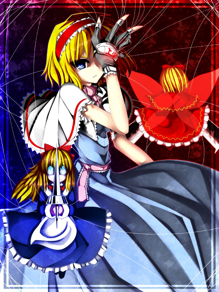 alice margatroid, shanghai doll, and hourai doll (touhou) drawn by kazetto